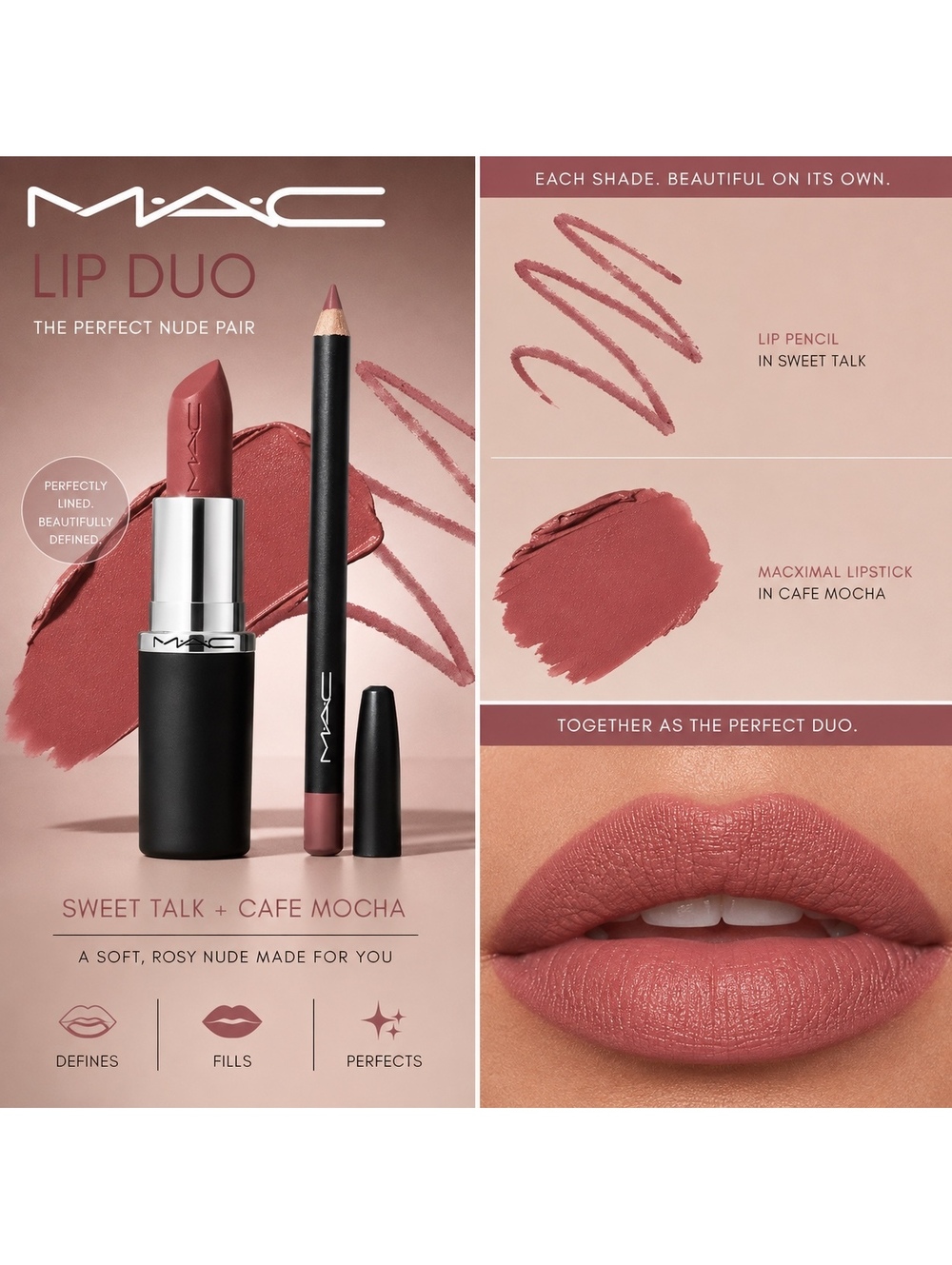 MAC Lip Duo • MACximal Matte Lipstick in Cafe Mocha • Lip Pencil in Sweet Talk